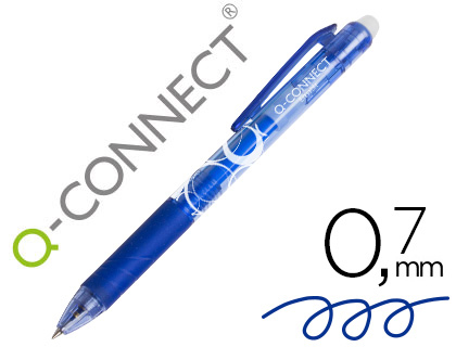 Bolígrafo Q-Connect borrable tinta azul